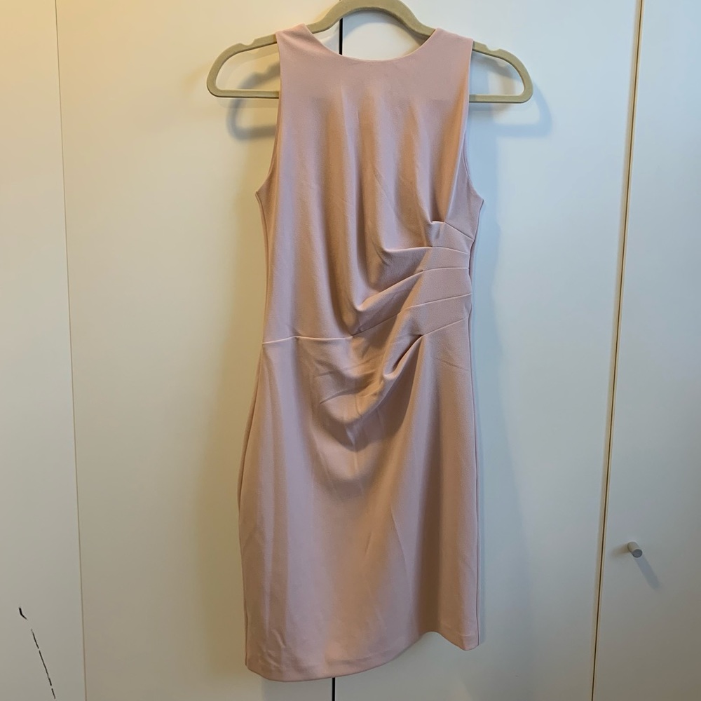 EXPRESS Peach colored asymmetrical midi dress